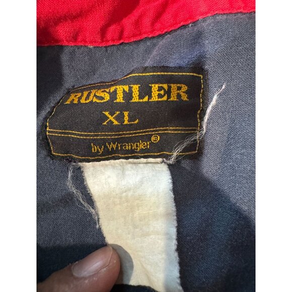 Rustler Pearl Snap‎ 90s Shirt Large Multi Color Western Wrangler Yellowstone |S1 - Picture 2 of 5